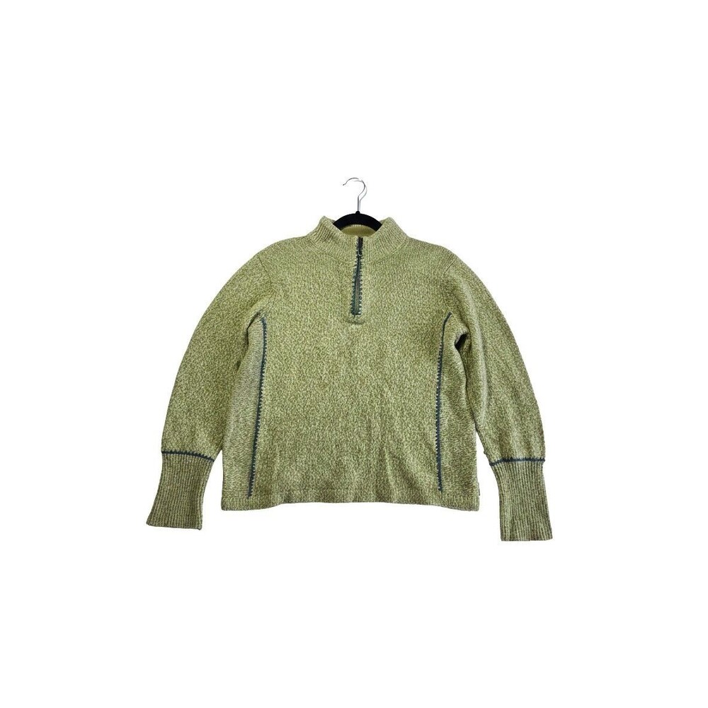 Woolrich Lambswool Sweater XL Green 1/4 Zip Pullover Soft Warm Luxury Preppy - Picture 2 of 12